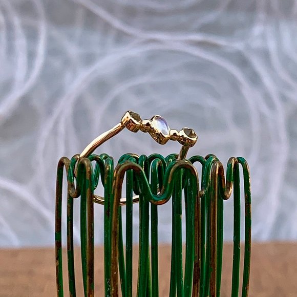 Melissa Joy Manning horseshoe 14k semi-precious stones trinity ring - Picture 9 of 13